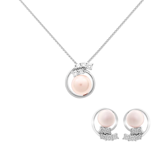 Orphelia 'Alanna' Damen 925 Sterling Silber Set: Kettenanhänger + Ohrringe - Silber SET-7117 - Image 1