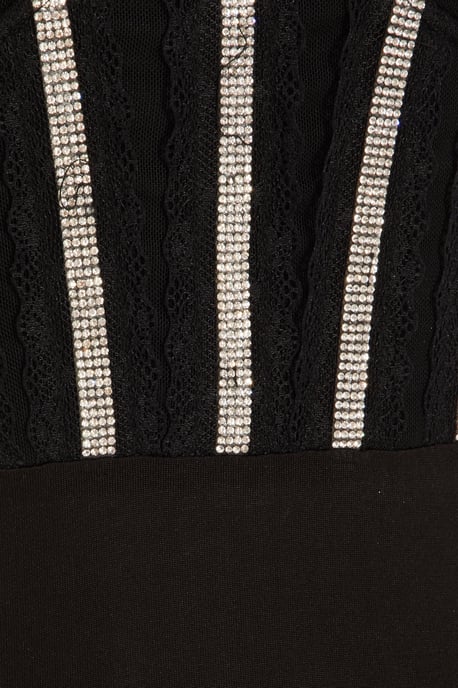 Black Embellished Bodysuit