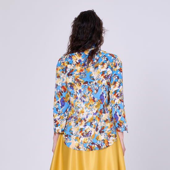 Bluse mit Ascot-Krawatte und abstraktem Druck - Image 4
