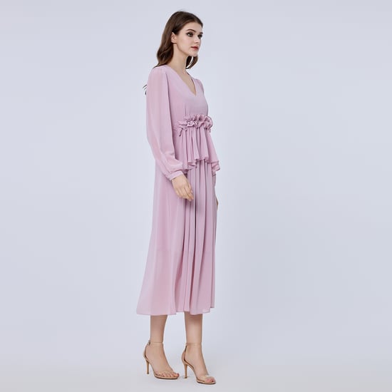 Langes Rüschenkleid aus Chiffon - Image 2