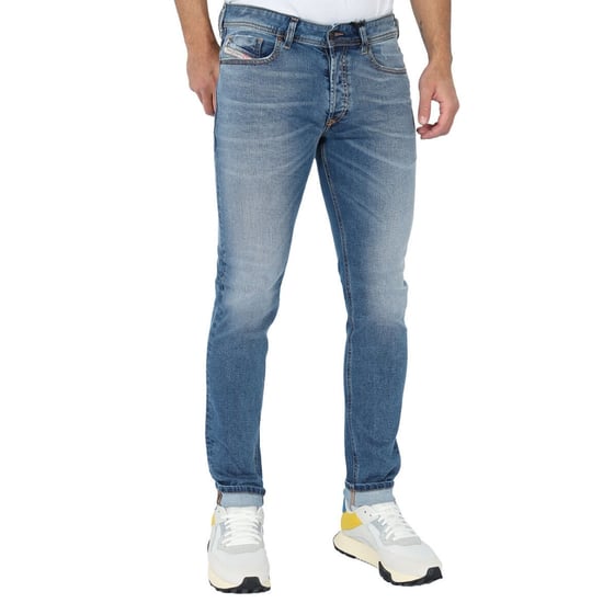 Diesel Sleenker-X Denim Mittelblaue Rohrenjeans - Image 1