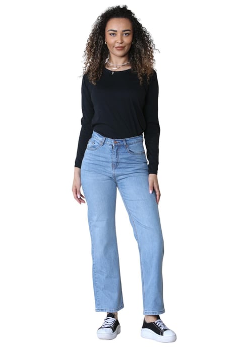 MYT Ladies Wide Leg High Waisted Jeans in Hellblau - Image 6