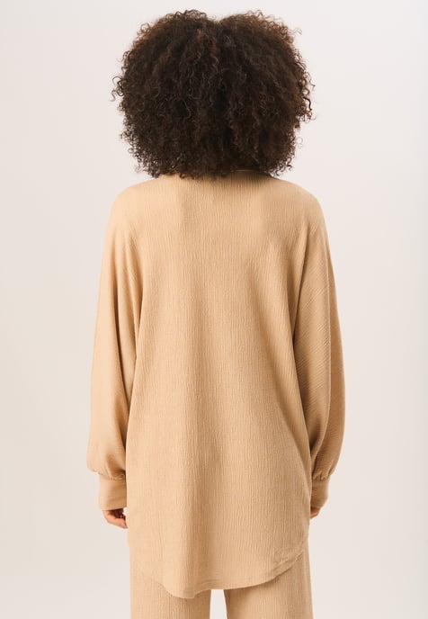 Textured Oversize Fit Long Sleeves Shirt