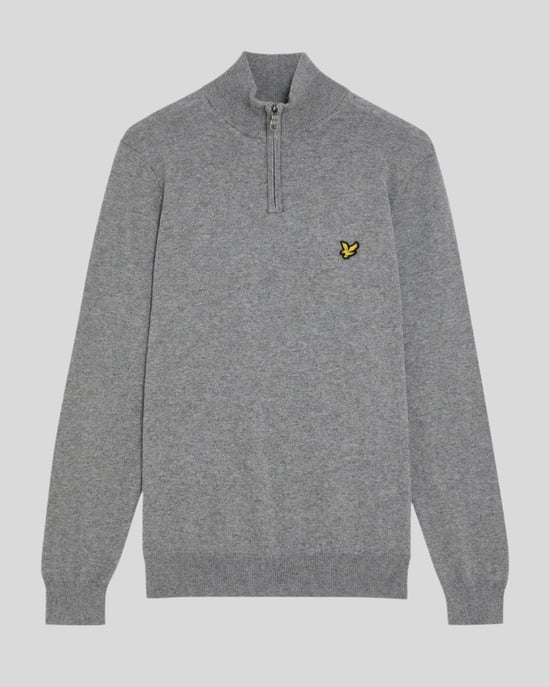 Lyle & Scott Cotton Merino 1/4 Zip Jumper Grey