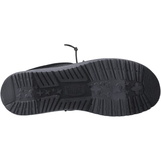 HEYDUDE Wally Suede Wildleder Herren Schwarz Bootsschuhe - Image 3