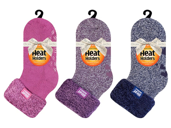 Womens Fluffy Slipper Bed Socks with Grips | Heat Holders | 3 Pair Multipack | Ladies Warm Fleece Lined Non Slip Socks | Winter Gifts for Her - Pack 2 - Image 2
