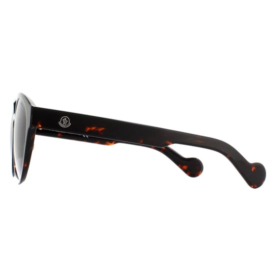 Moncler Round Unisex Dark Havana Green Sunglasses