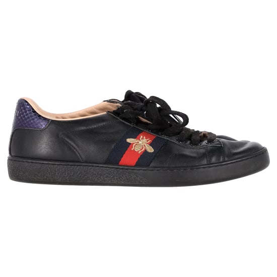 Gucci Ace Bee Low-Top Sneaker aus schwarzem Kalbleder - Image 1