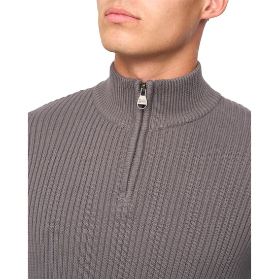 Crosshatch - "Havaline" Pullover mit kurzem Reißverschluss für Herren (Anthrazit) - Image 3