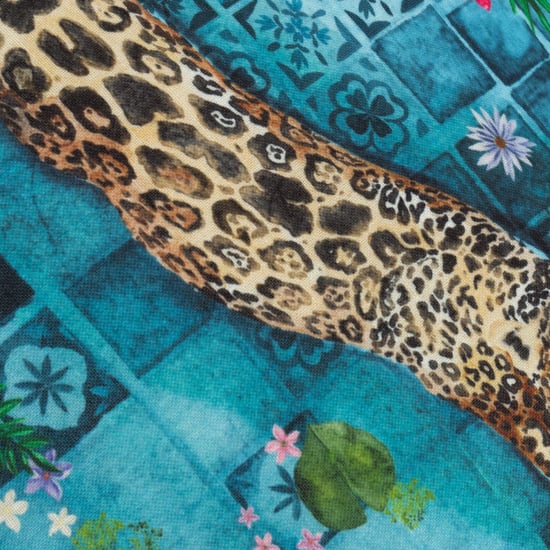 Paoletti Majorelle Leopard Marokkanisches Outdoor-Kissen mit Paspel - Image 4