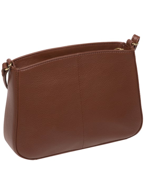 'Helena' Dark Tan Nappa Leather Cross Body Bag