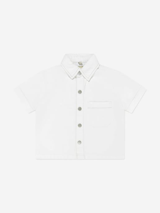 DL1961 Boys Short Sleeve Ash Shirt in White
