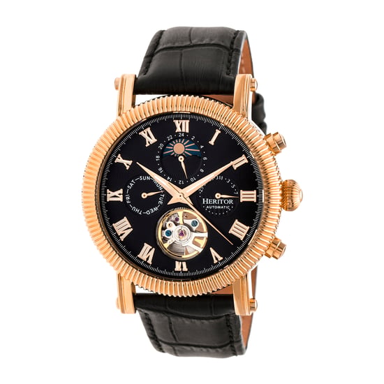 Heritor Automatik Winston Semi-Skelett Lederarmbanduhr - Image 1