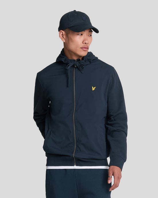Lyle & Scott Hybrid Zip-Up Jet Dark Navy Kapuzenpullover - Image 1