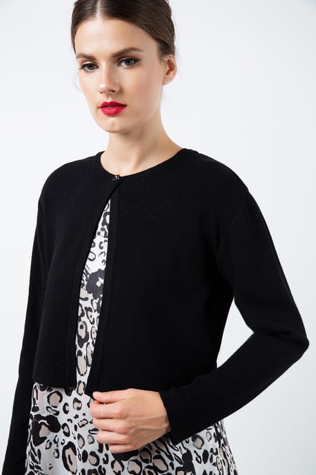 Zigzag Black Knit Cardigan