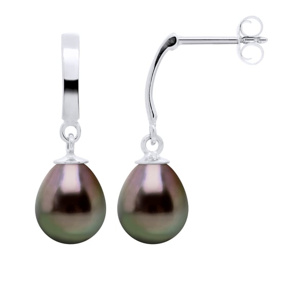 Ohrringe Prestige Artikuliert aus Weißgold 375 und echten Tahiti-Zuchtperlen Birne 8-9 mm - Image 1