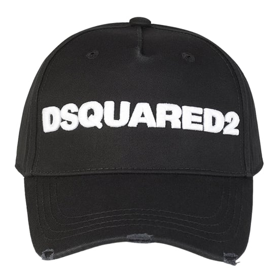 DSQUARED2 Weißes gesticktes Logo Schwarzes Cap - Image 2
