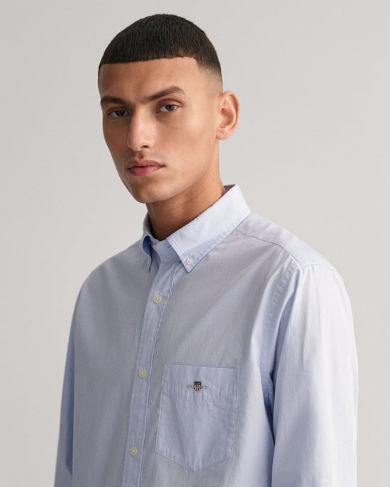 GANT Mens Regular Fit Long Sleeve Poplin Shirt - Image 3