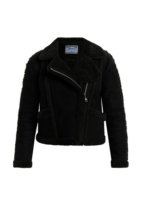 Dreimaster Bikerjacke aus Leder Damen schwarz - Image 1