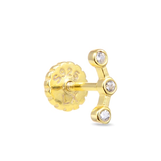 Luxenter Piercing, 925er Sterlingsilber und glänzende Zirkonia mit 18 Karat Gelbgold plattiert - Image 2