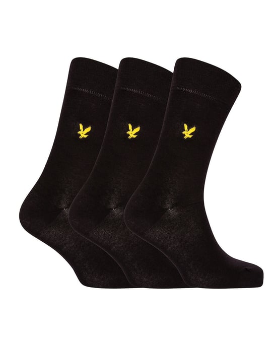 Lyle & Scott – Schwarze Socken im 3er-Pack - Image 1