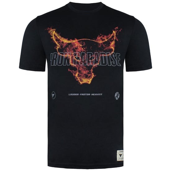 Under Armour X Project Rock Fire Black Crew Neck Herren T-Shirt 1361732 001 - Image 1
