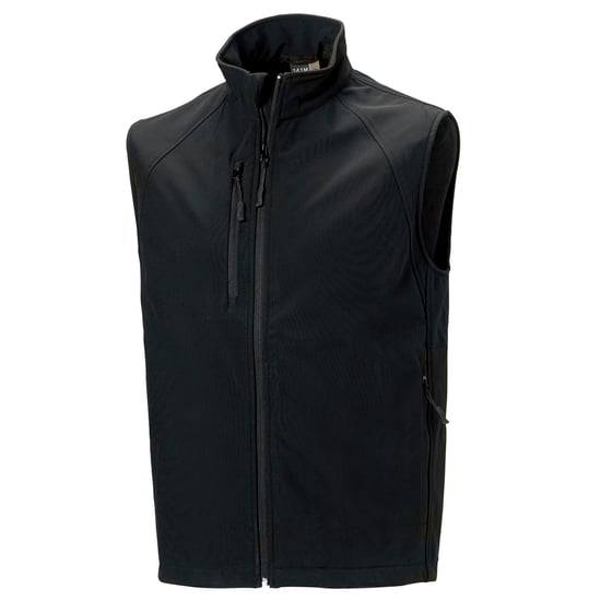Russell Mens 3 Layer Soft Shell Gilet Jacket (Black)
