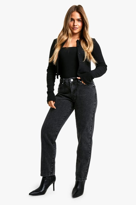 Petite 28 Inch Basics Washed Straight Leg Jean - Image 1