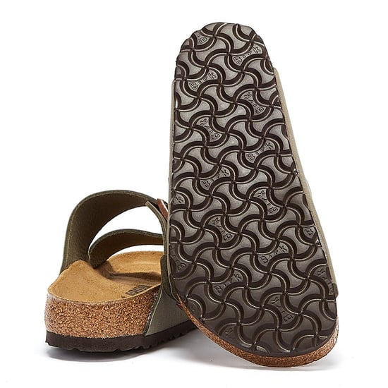 Herren Womens Birkenstock Arizona Birko Flor Nubuck Stein Sandalen - (Grau) - Image 4