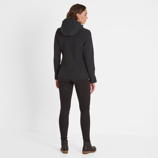 Keld Womens Softshell Hoodie Black