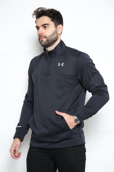 Unter Armour Herren Fleece Quarter Zip Track Top in schwarz - Image 3
