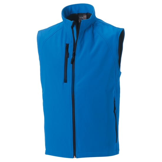 Russell Mens 3 Layer Soft Shell Gilet Jacke (Azurblau) - Image 1