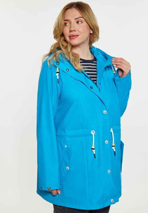 Schmuddelwedda Curvy Regenmantel Damen Cyanblau - Image 3