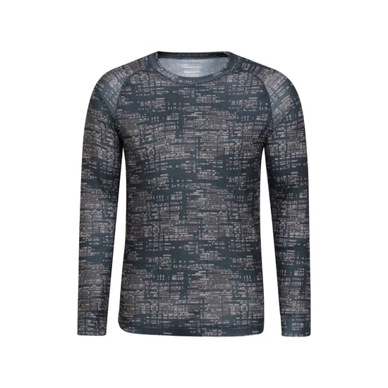 Mountain Warehouse Mens Talus Printed Long-Sleeved Thermal Top (Black)