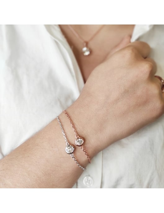 Geburtsstein-Armband - Rhodium Rose Gold und Kristall - Image 2