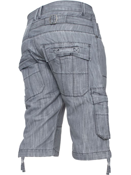 Enzo Herren Cargo Combat Denim Shorts - Image 2