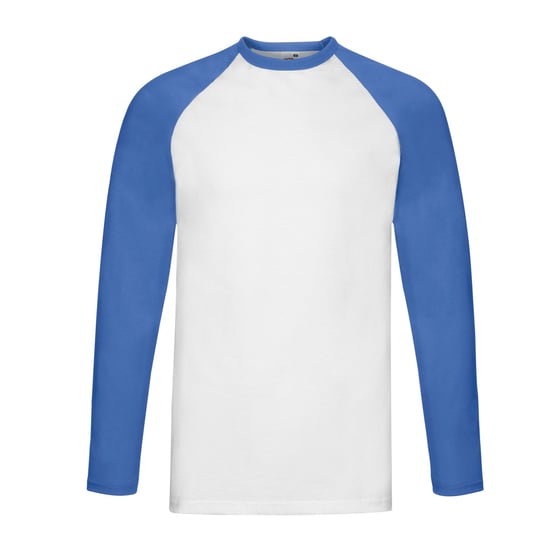 Fruit of the Loom - T-Shirt für Herren - Baseball Langärmlig (Weiß/Königsblau) - Image 1
