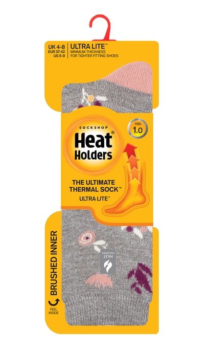 Heat Holders - Ladies Ultra Lite Thermal Brushed Inner Yarn Design Socken - Grau (Sidari) - Image 2