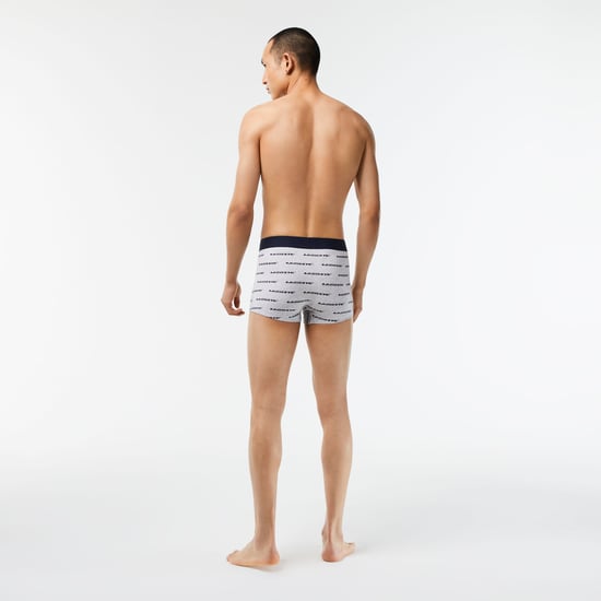 Lacoste men's underpants with contrast waistband in a 3-pack in gray