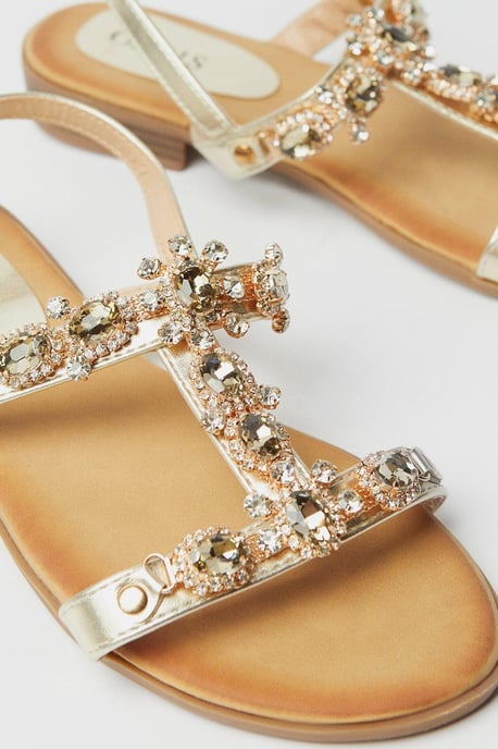 Babsy Jewelled Flat Sandals