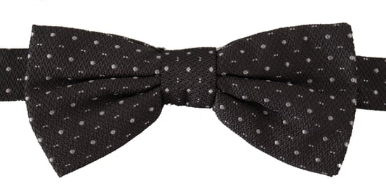 Dolce & Gabbana Gray Polka Dot 100% Silk Neck Papillon Men's Tie