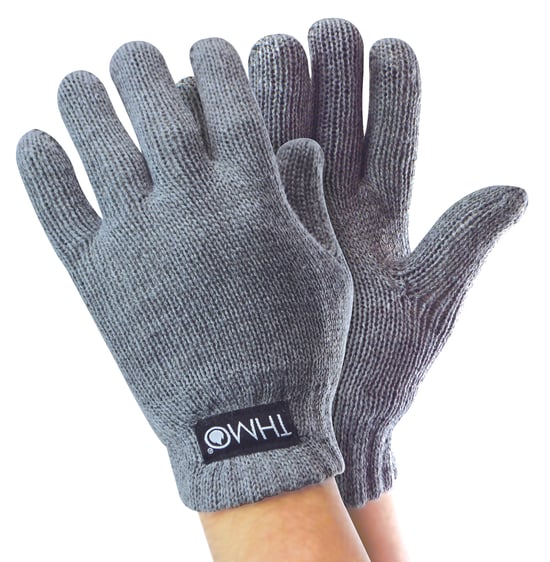 Thinsulate-Kinderhandschuhe für den Winter | THMO | Jungen & Mädchen gestrickte Thermo-Vollfingerhandschuhe für Kinder - Grau - Image 1
