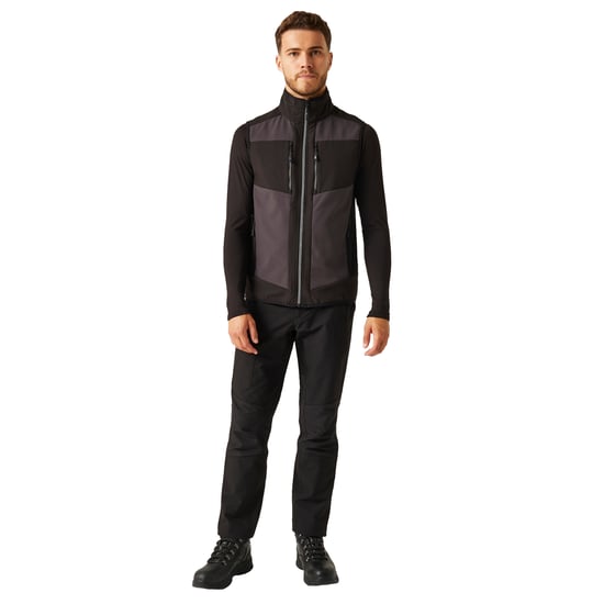 Regatta Mens E-Volve Colour Block Softshell Body Warmer (Ash/Black)