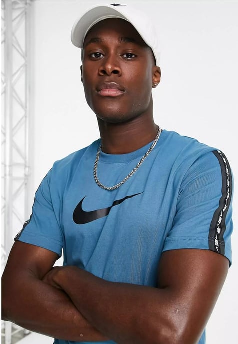 Nike Sportswear Repeat T Shirt Club in sturmblau - Image 3