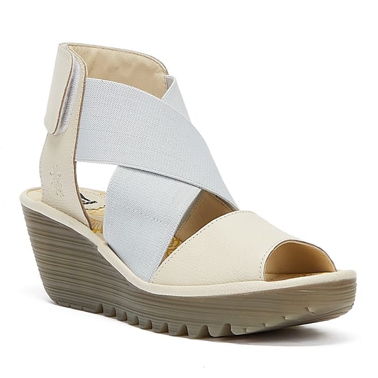 Fly London Yuba Damen Off White Sandalen - Image 2