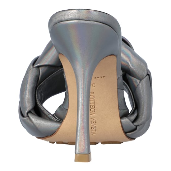 Bottega Veneta Metallic-graue Lido-Mules - Image 3