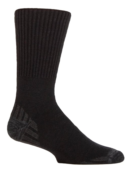Diabetiker-Walking-Socken für Männer | IOMI FOOTNURSE | Gepolsterte extra breite nahtlose Socken - Schwarz - Image 1