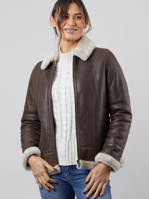 Cartmel Sheepskin Jacket in Chocolate Brown