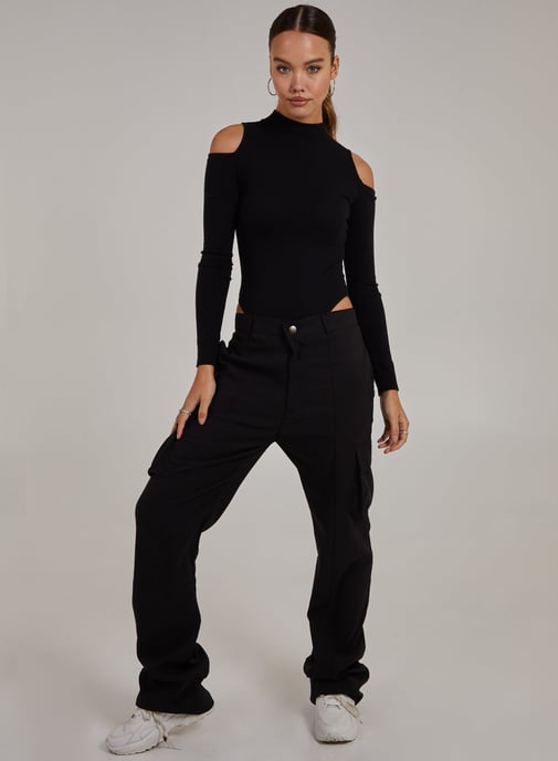 Cold Shoulder Ribbed Body