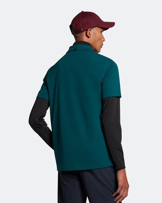 Lyle & Scott Golf Kragen Logo Technisches Poloshirt in Grün - Image 3